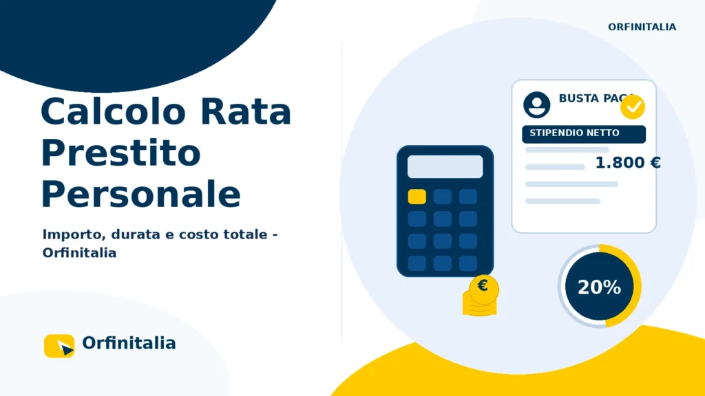 Calcolo della rata di un prestito personale con importo tasso e durata