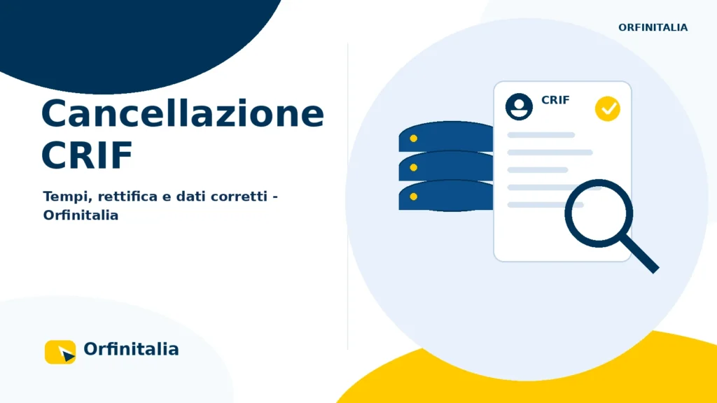 Cancellazione e rettifica dei dati presenti nel SIC CRIF