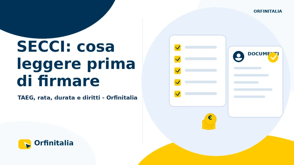 Modulo SECCI per confrontare le condizioni di un prestito