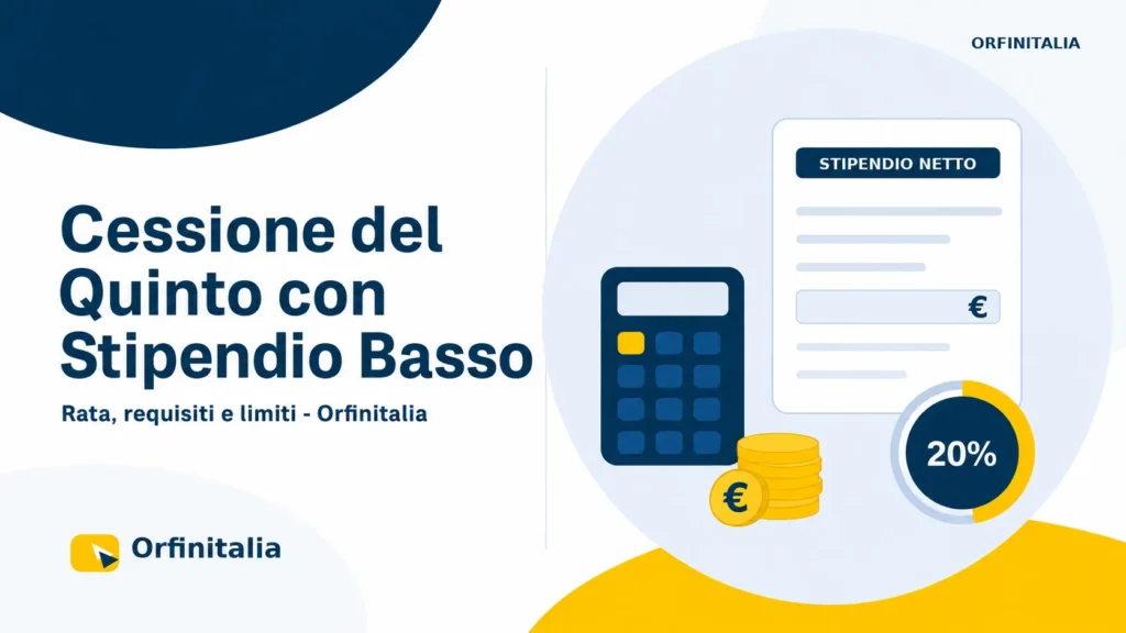 Cessione del Quinto con stipendio basso: rata, requisiti e limiti