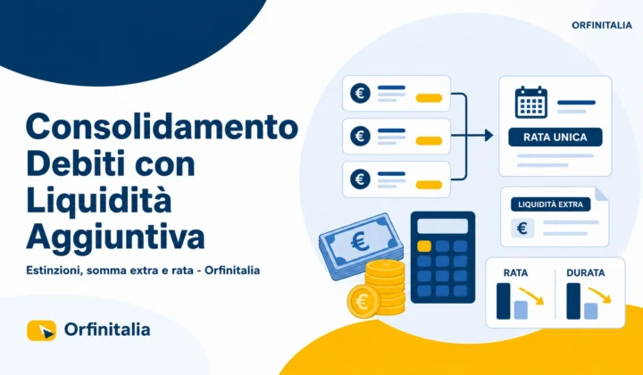 Consolidamento debiti con liquidità aggiuntiva: estinzioni e rata