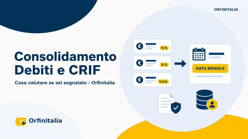 Consolidamento debiti per segnalati CRIF: valutazione, controlli e alternative