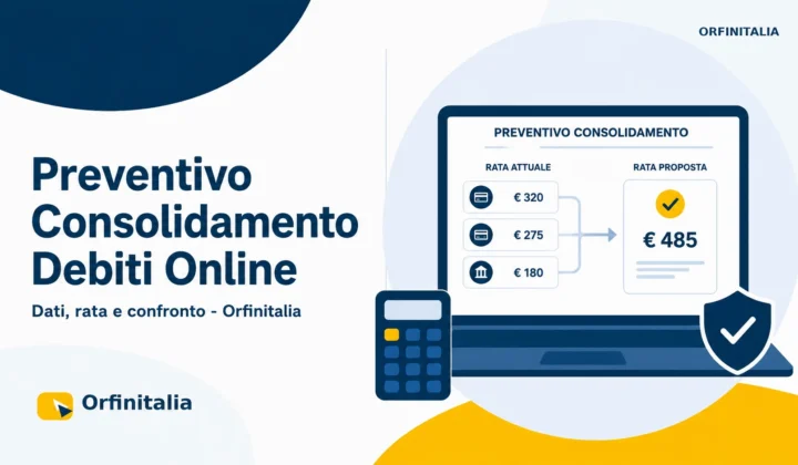 Preventivo consolidamento debiti online: dati, rata e confronto