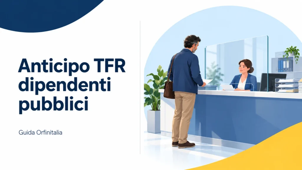 Anticipo TFR dipendenti pubblici: persona in attesa allo sportello di un ufficio pubblico