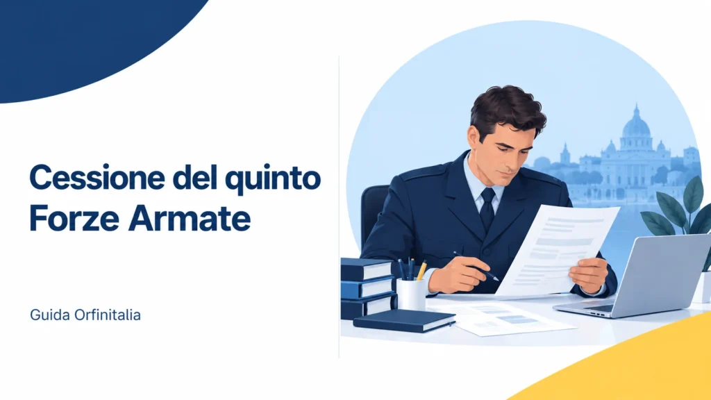 Cessione del quinto Forze Armate: persona in divisa generica esamina un documento