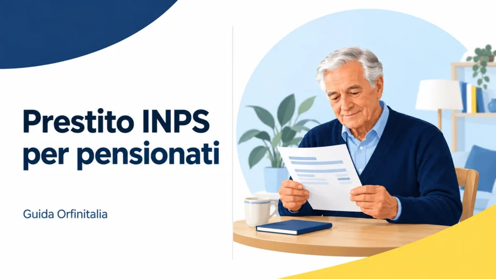 Prestito INPS per pensionati: pensionato legge un cedolino al tavolo